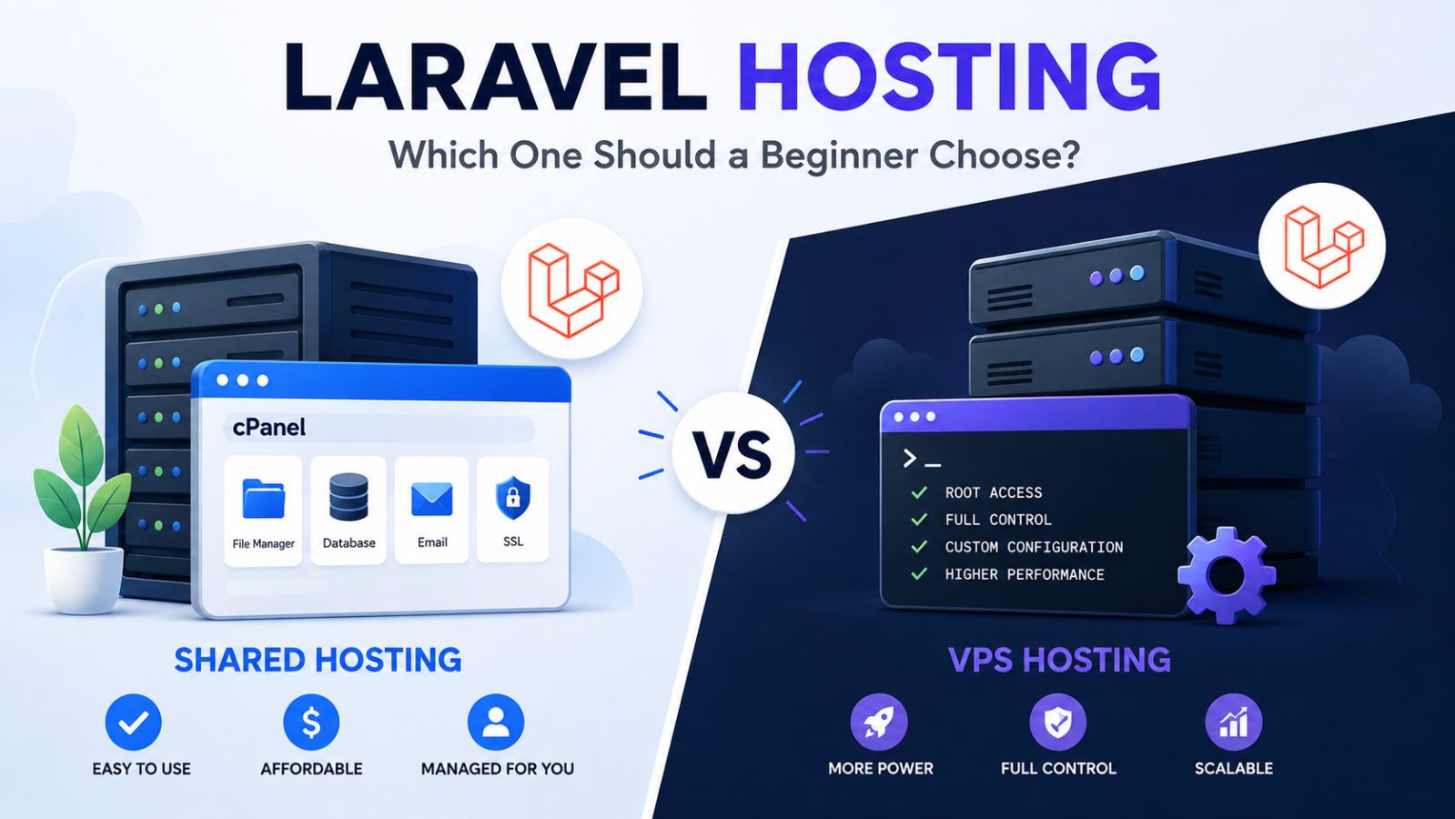 Laravel on Shared Hosting vs VPS: Which One Should a Beginner Choose? — article cover